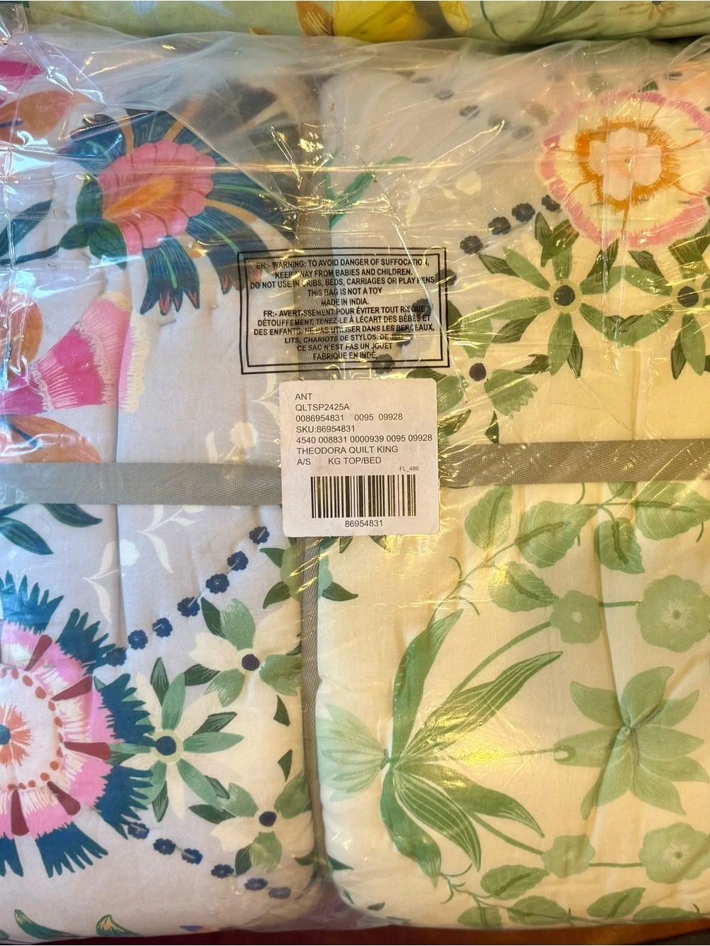 Anthropologie Theodora Cotton Quilt Sz King